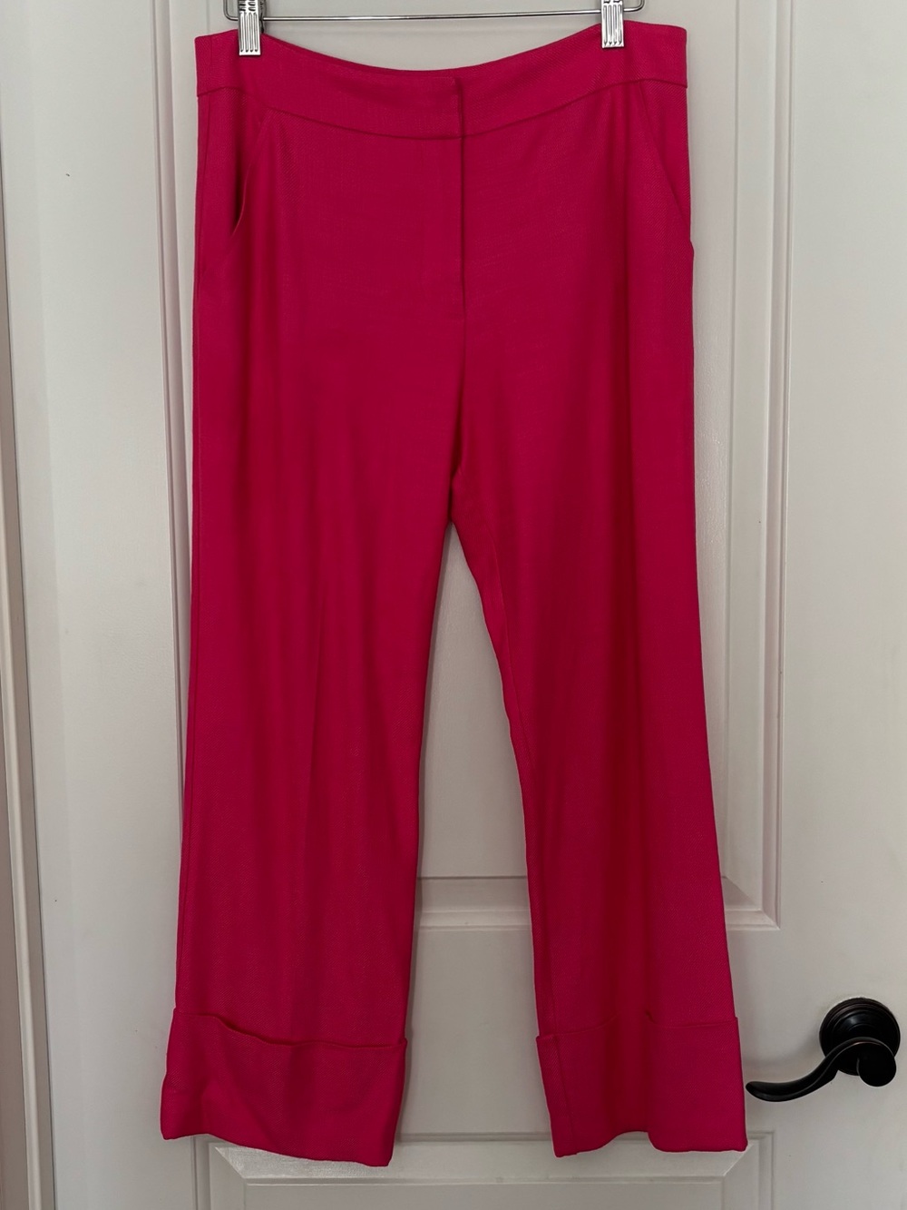 Trina Turk Banshee pants hot pink 6 cuffed cropped trouser dress pants
